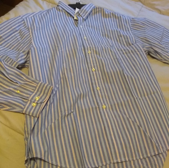 GAP Light Blue Striped Long Sleeve Button Down Dress Shirt NWT Size XL - Picture 6 of 12